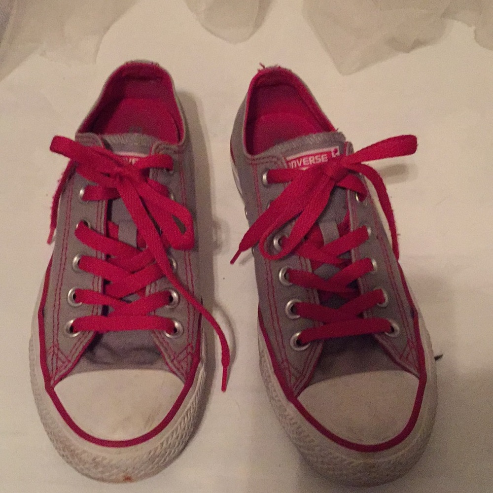 Converse size six gray and pink